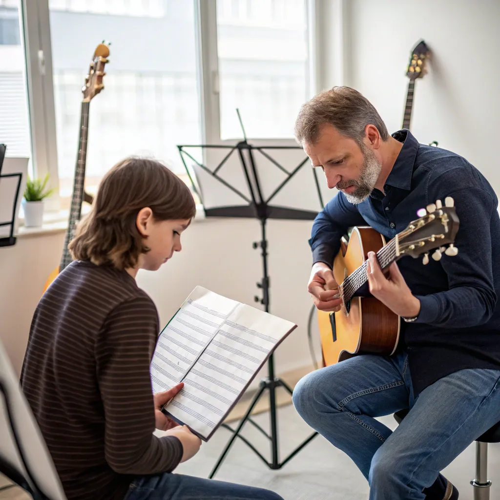 Guitar lessons with hands-on practice